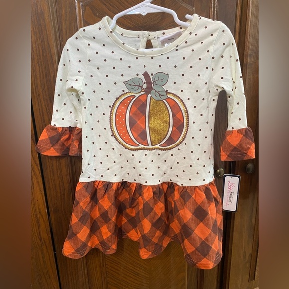 NWT Little Lass Pumpkin Dress - Picture 1 of 7